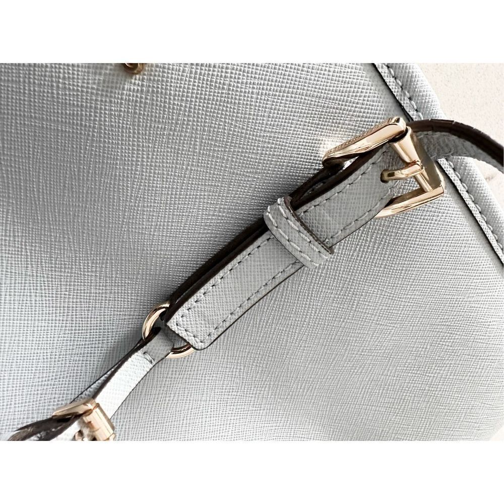 Michael Kors ￼Jet Set Medium Soffiano Top Zip Leather‎ Tote Pale Baby Blue - Picture 9 of 9